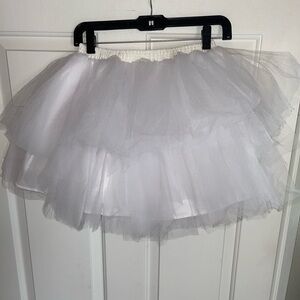 White Layered Tulle Skirt